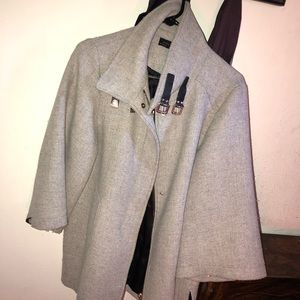 ZARA wool grey coat with big sleeves